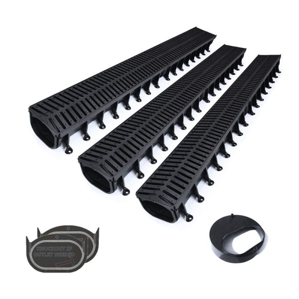 Supadrain Pro Line Channel Drain Garage Pack with Plastic Grate – 3000mm (D1041)